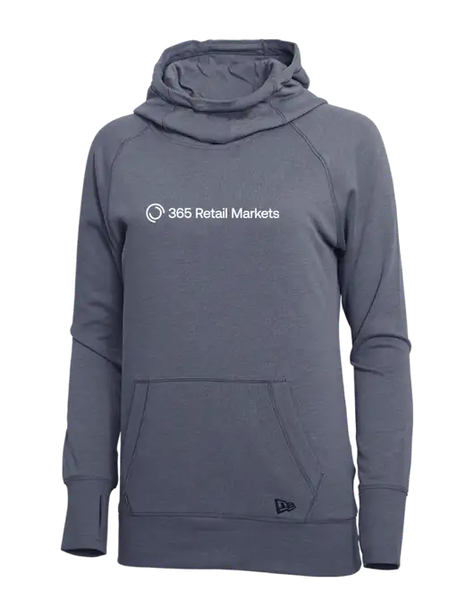 New Era True Navy Heather Womens Tri-Blend Fleece Pullover Hoodie w/365 Logo