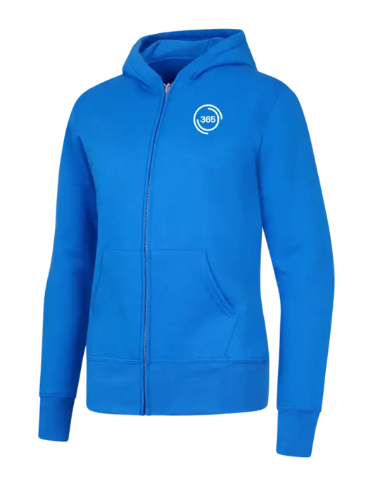 Royal Womens Core Fleece Full-Zip Hooded Sweatshirt w/365 Icon Logo