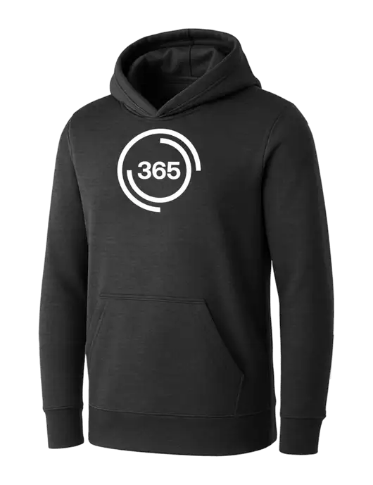 Womens Dark Grey Heather Core Fleece Pullover Hooded Sweatshirt w/365 Icon Logo