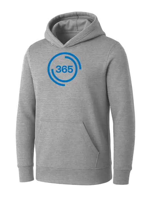 Womens Light Grey Heather Core Fleece Pullover Hooded Sweatshirt w/365 Icon Logo