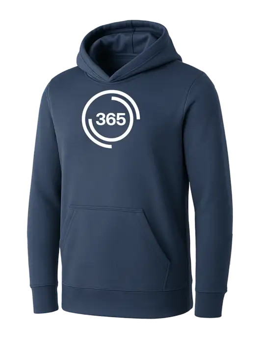 Womens Navy Core Fleece Pullover Hooded Sweatshirt w/365 Icon Logo