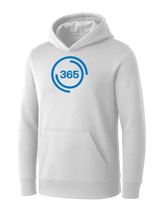 Womens White Core Fleece Pullover Hooded Sweatshirt w/365 Icon Logo