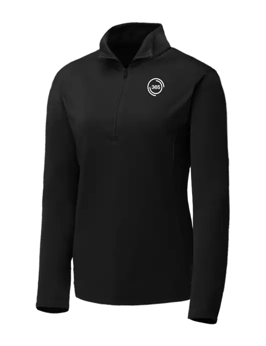Black Womens Posicharge Competitor ¼ Zip Pullover w/365 Icon Logo