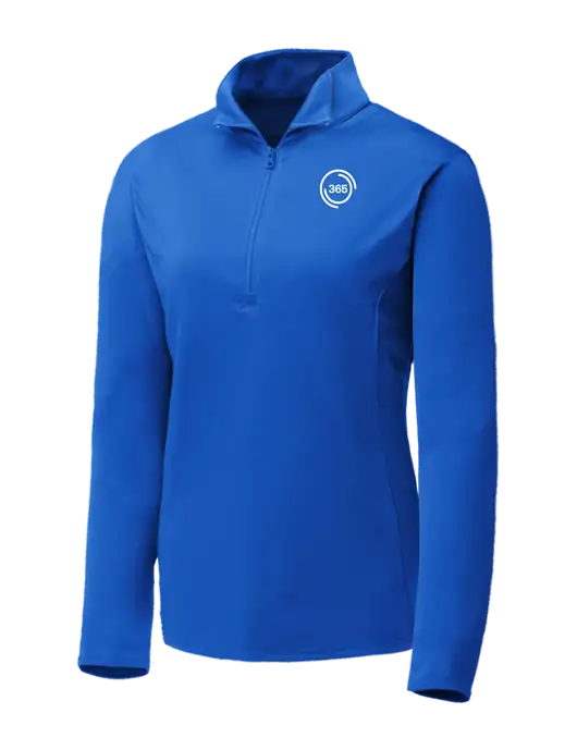 Dark Royal Womens Posicharge Competitor ¼ Zip Pullover w/365 Icon Logo
