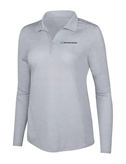 Light Grey Heather Womens Posicharge Tri-Blend Wicking 1/4 Zip Pullover w/365 Logo