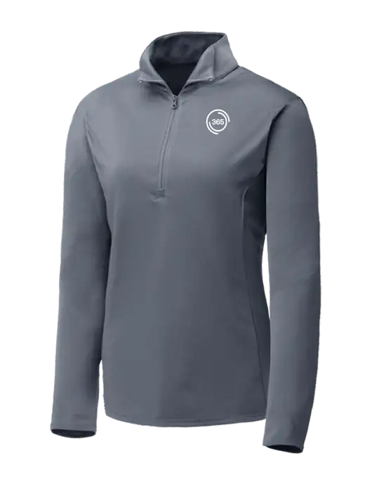 Medium Grey Womens Posicharge Competitor ¼ Zip Pullover w/365 Icon Logo