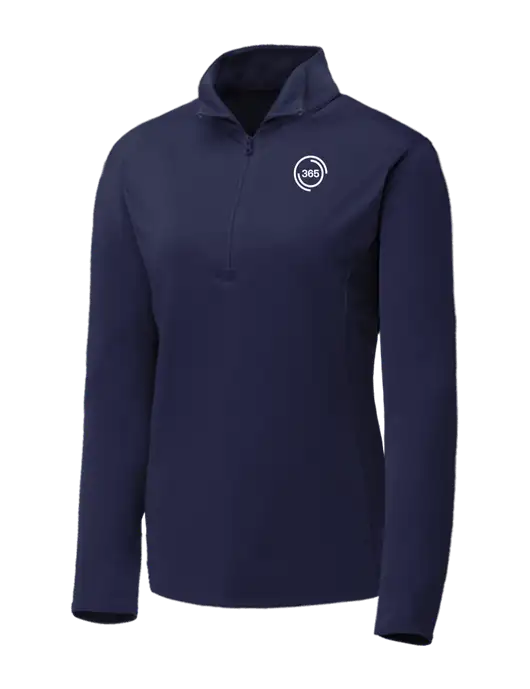 Navy Womens Posicharge Competitor ¼ Zip Pullover w/365 Icon Logo