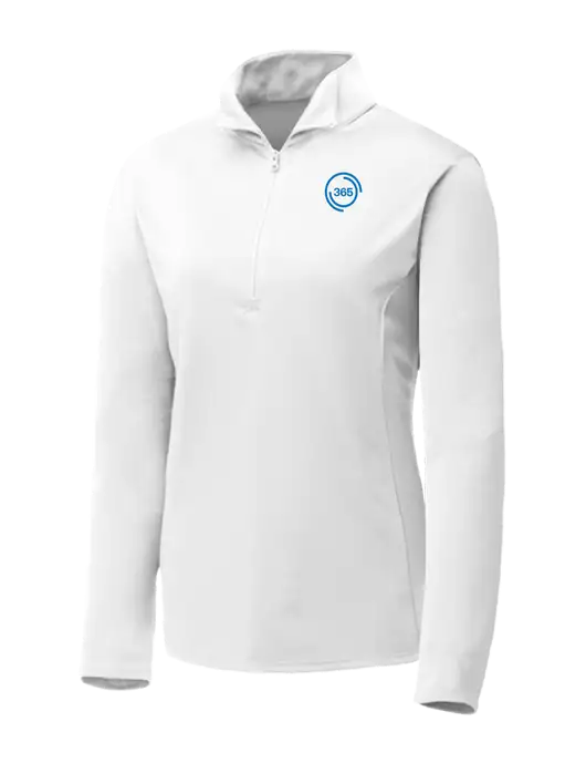 White Womens Posicharge Competitor ¼ Zip Pullover w/365 Icon Logo
