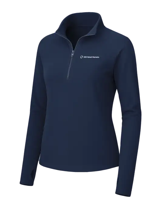 Womens Navy Microfleece 1/2 Zip Pullover w/365 Logo