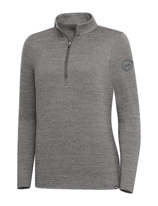 TravisMathew Medium Grey Heather Womens Crestview 1/4 Zip w/365 Icon Logo