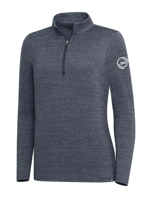 TravisMathew Navy Heather Womens Crestview 1/4 Zip w/365 Icon Logo