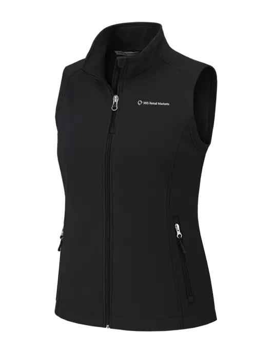 Black Womens Core Soft Shell Vest w/365 Logo