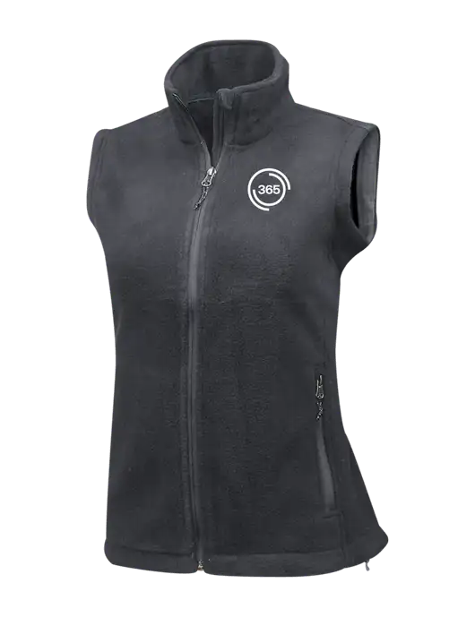 Medium Grey Womens Fleece Vest w/365 Icon Logo