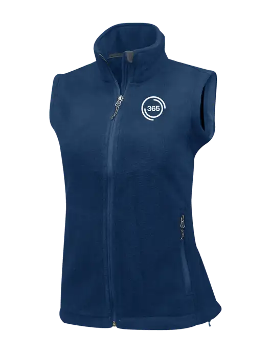Navy Womens Fleece Vest w/365 Icon Logo