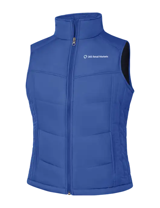 Womens Dark Royal Blue/Black Puffy Vest w/365 Logo