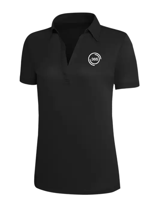 Black Silk Touch Womens Performance Polo w/365 Icon Logo