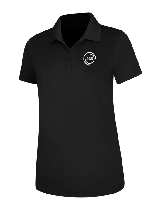 Black Womens Dry Zone UV Mesh Polo w/365 Icon Logo