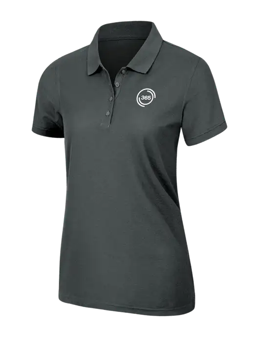 Dark Grey Womens Core Classic Pique Polo w/365 Icon Logo