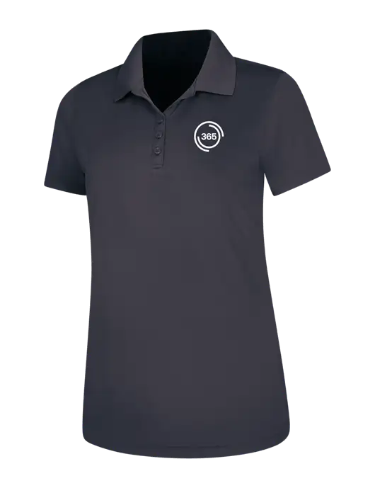 Dark Grey Womens Dry Zone UV Mesh Polo w/365 Icon Logo