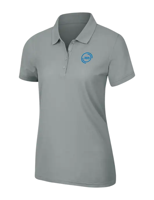 Light Grey Womens Core Classic Pique Polo w/365 Icon Logo