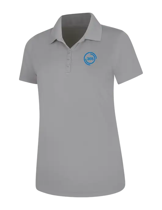Light Grey Womens Dry Zone UV Mesh Polo w/365 Icon Logo