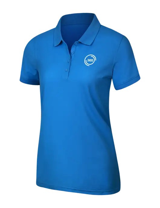 Light Royal Blue Womens Core Classic Pique Polo w/365 Icon Logo