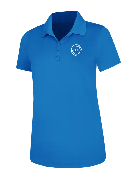 Light Royal Blue Womens Dry Zone UV Mesh Polo w/365 Icon Logo