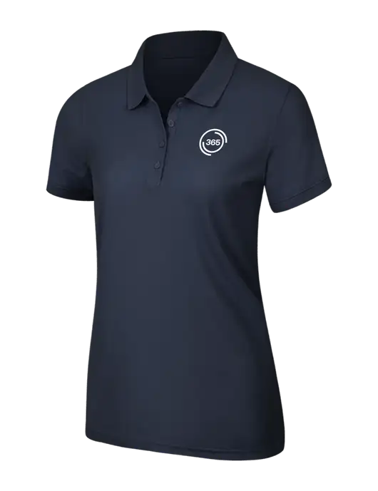 Navy Blue Womens Core Classic Pique Polo w/365 Icon Logo