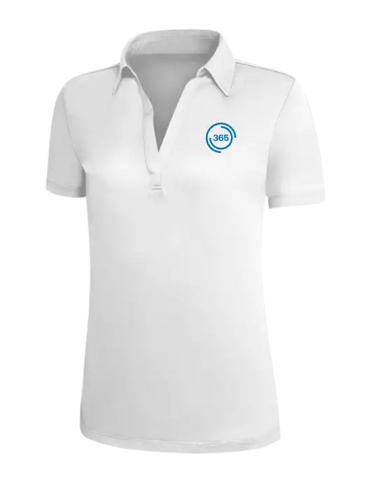 White Silk Touch Womens Performance Polo w/365 Icon Logo