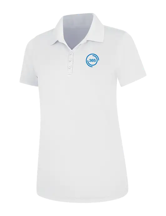 White Womens Dry Zone UV Mesh Polo w/365 Icon Logo