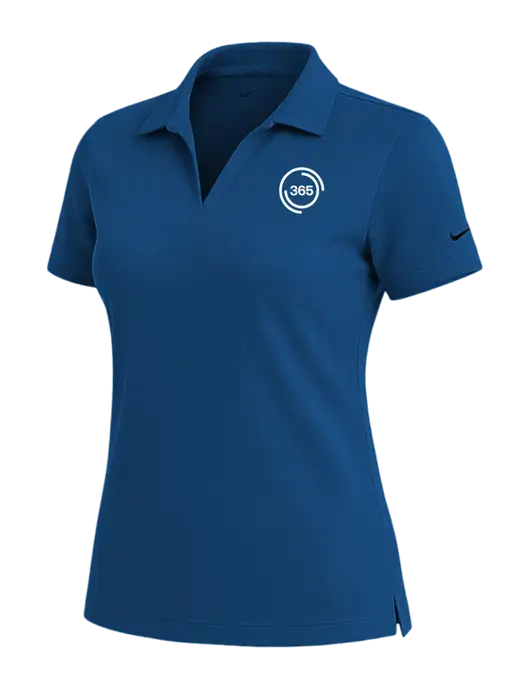 NIKE Dark Royal Womens Dri-Fit Micro Pique Polo w/365 Icon Logo