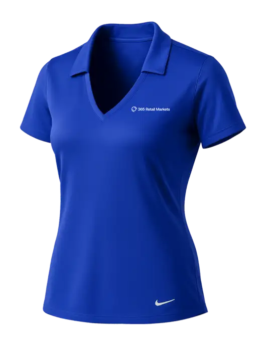 NIKE Dark Royal Womens Dri-Fit Vertical Mesh Polo w/365 Logo
