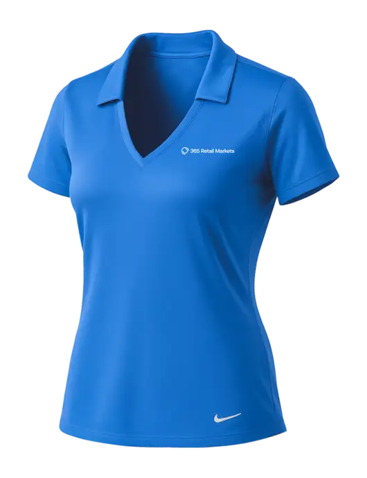 NIKE Carolina Blue Womens Dri-Fit Vertical Mesh Polo w/365 Logo