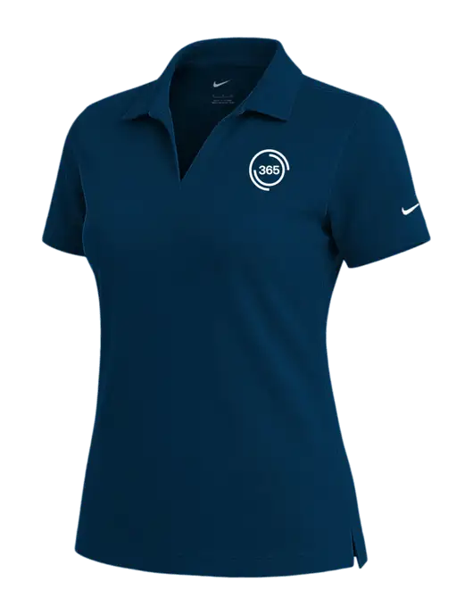 NIKE Navy Womens Dri-Fit Micro Pique Polo w/365 Icon Logo