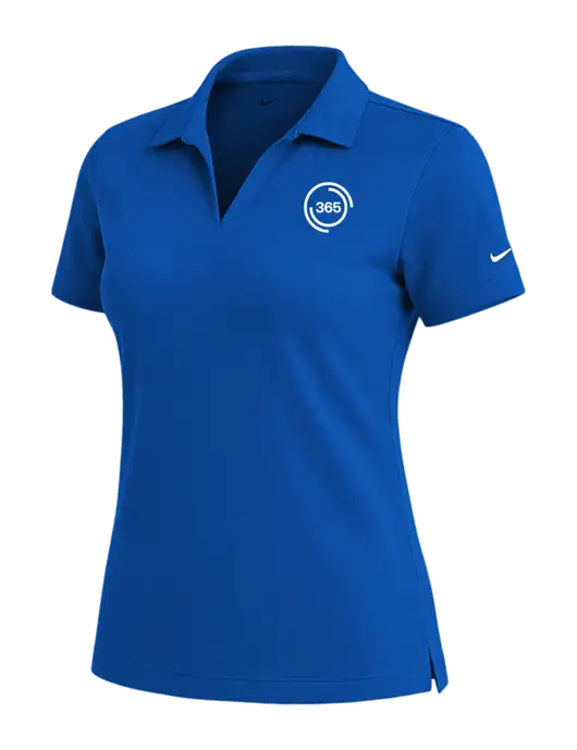 NIKE Royal Womens Dri-Fit Micro Pique Polo w/365 Icon Logo
