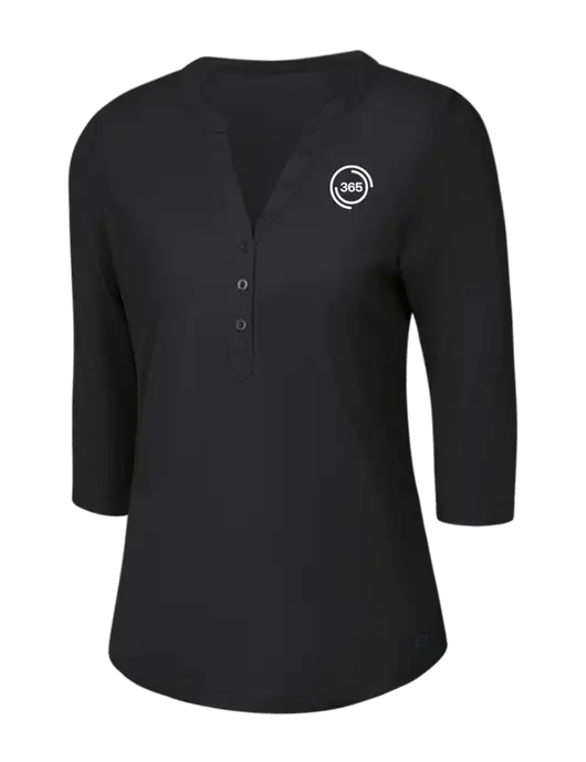 OGIO Blacktop Jewel Henley w/365 Icon Logo