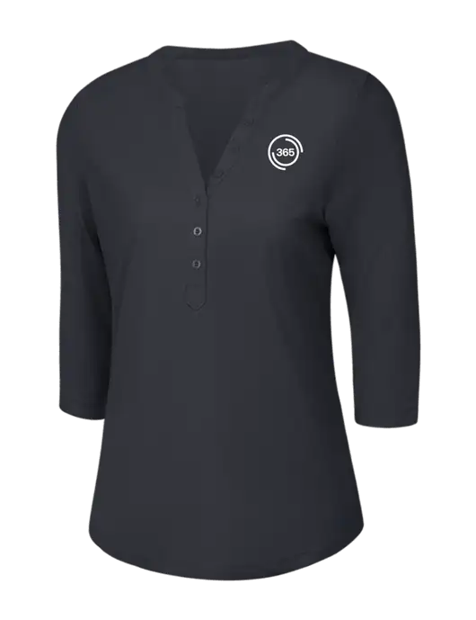 OGIO Charcoal Grey Jewel Henley w/365 Icon Logo