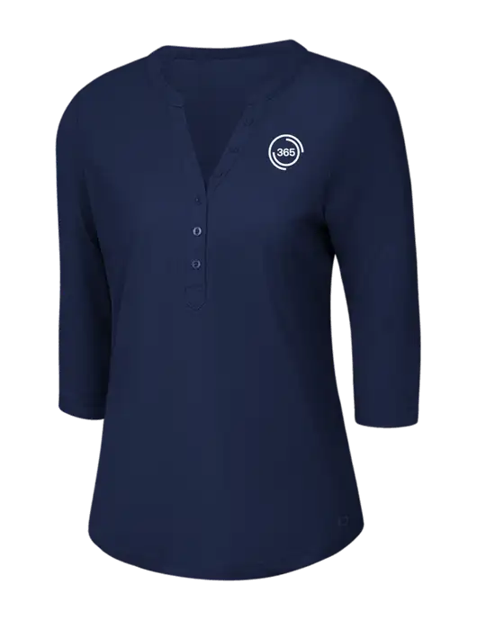 OGIO Navy Jewel Henley w/365 Icon Logo