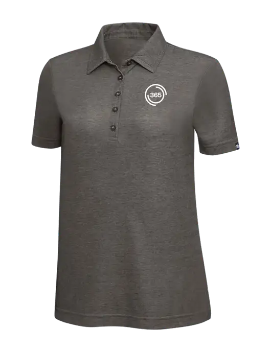 TravisMathew Black Heather Womens Oceanside Polo w/365 Icon Logo