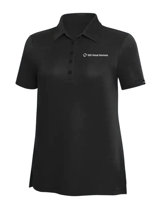 TravisMathew Black Solid Womens Oceanside Polo w/365 Logo