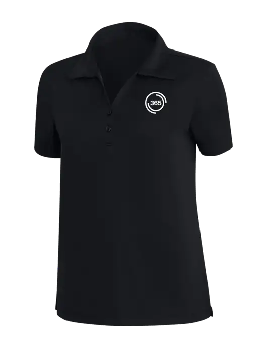 TravisMathew Black Womens Coto Performance Polo w/365 Icon Logo