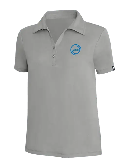 TravisMathew Light Grey Heather Womens Coto Performance Polo w/365 Icon Logo