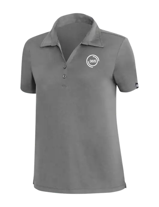 TravisMathew Med Dark Grey Womens Coto Performance Polo w/365 Icon Logo