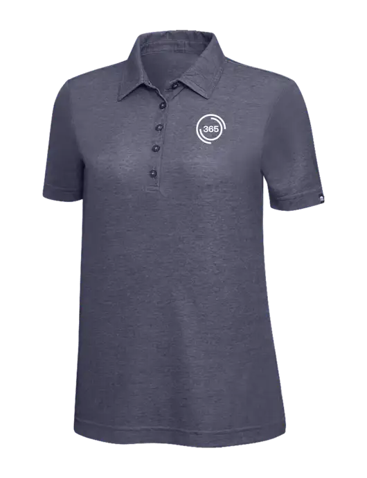 TravisMathew Navy Heather Womens Oceanside Polo w/365 Icon Logo