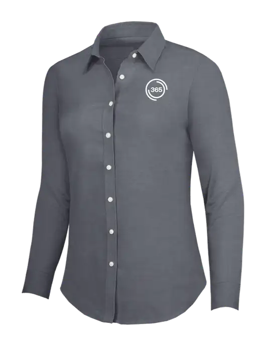 Dark Grey Womens SuperPro Oxford Shirt w/365 Icon Logo