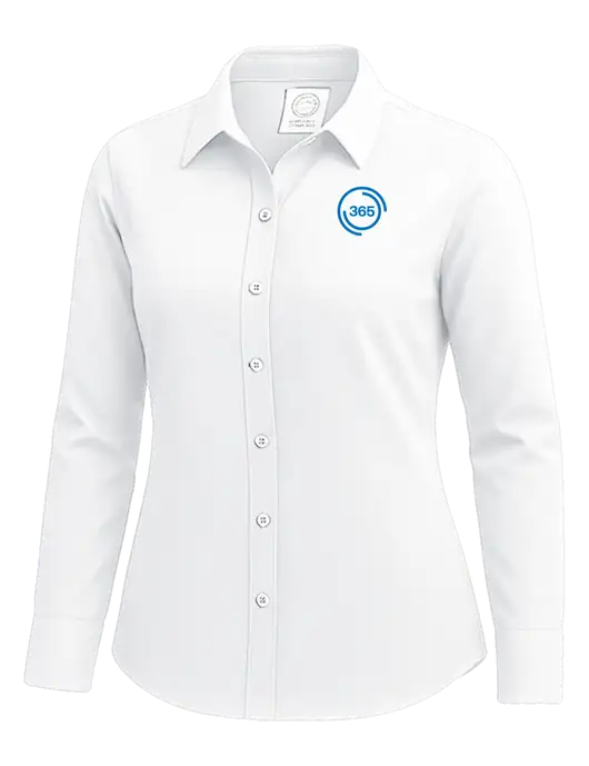 Brooks Brothers Womens White Wrinkle-Free Stretch Nailhead Shirt w/365 Icon Logo