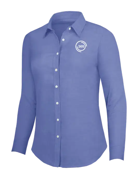 Navy Womens SuperPro Oxford Shirt w/365 Icon Logo