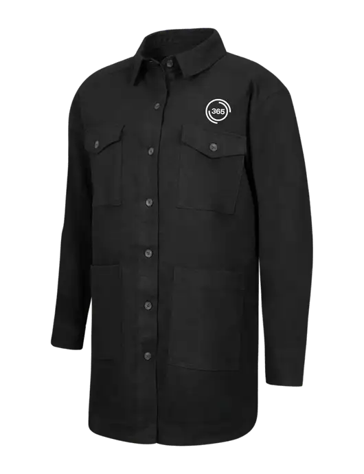 Mercer+Mettle Womens Black Long Sleeve Twill Overshirt w/365 Icon Logo