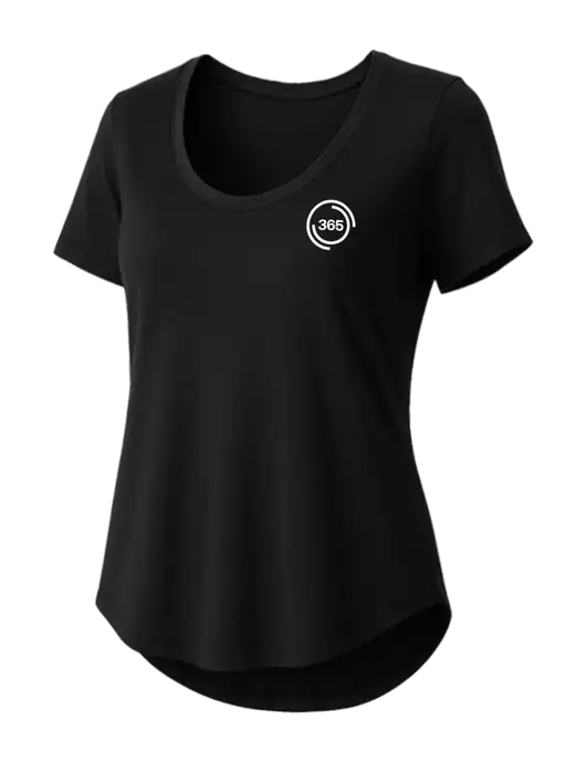 Mercer+Mettle Womens Black Stretch Jersey Relaxed Scoop w/365 Icon Logo