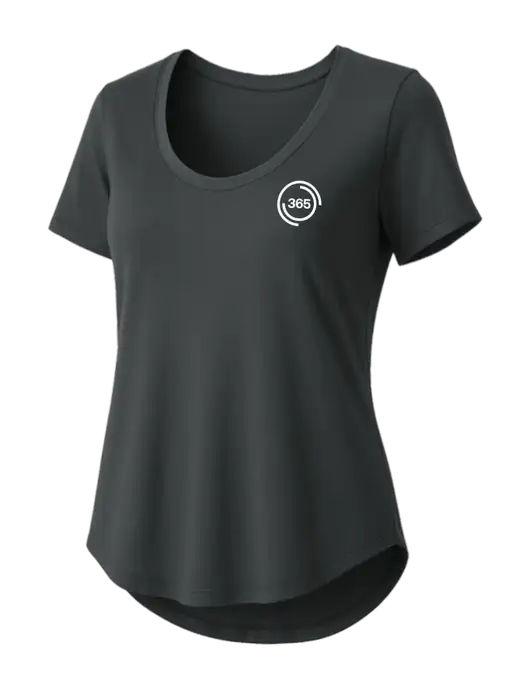 Mercer+Mettle Womens Dark Grey Stretch Jersey Relaxed Scoop w/365 Icon Logo